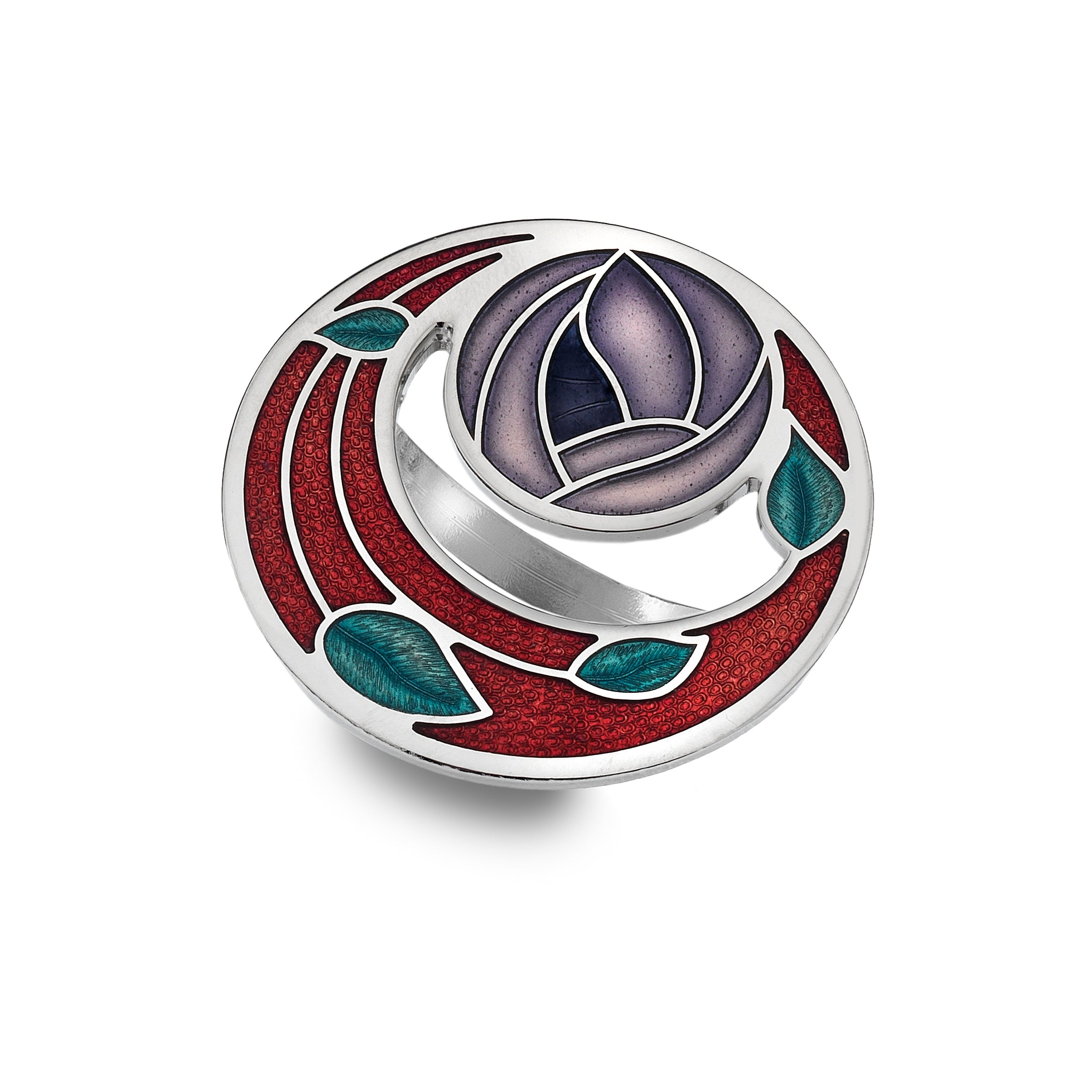 Red & Lilac Mackintosh Rose Garden Scarf Ring